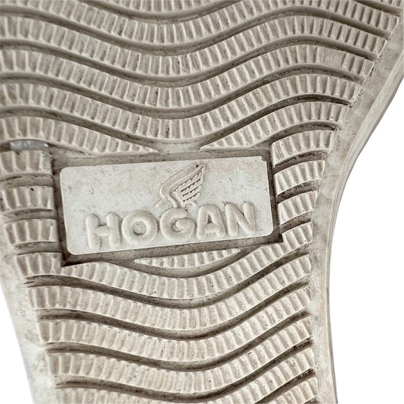 Hogan Rebel Natural 90MM Calfskin Wedge Sneakers 38 1/2 Women's - Picture 12 of 13